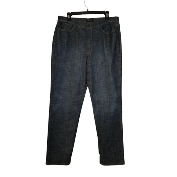 Nine West Straight Leg Jeans Women Size 14/31 Blue Denim Dark Wash Casual Preppy - Picture 1 of 9